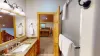 Storage is provided in the vanity to store your items during your stay.