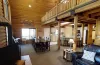 Lots of natural light flows into the cabin from the large windows.
