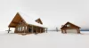 This cabin is beautiful to enjoy in the cold winter snow.