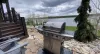 A grill is located outside for the perfect barbeque.