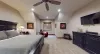 Very spacious room with lots of lighting.
