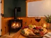 Enjoy the gas fireplace on a cool evening.