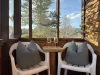 Screened in porch perfect for relaxing, but also being protected from the bugs.