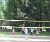 Volleyball court in the Yellowstone Lux nearby.