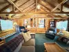 Large living room with plenty of space for everyone.