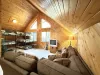 Living room area to relax in the garage apartment.