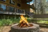 Firepit and seating located outside. Make sure to bring your own firewood.