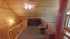 Upstairs loft with seating.