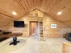Little kids climb up play loft