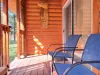 Back porch overlooking the fire pit.