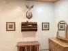 The cabin decor is all about warmth, texture, and that laid-back connection to the outdoors.