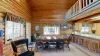 Dining room area seats up to 10 people with additional seating at the kitchen island.