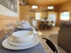 Have a nice cozy meal in the cabin with enough seating for everyone.