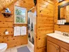 Upstairs 3/4 bathroom with Shampoo, Conditioner and Body Wash.