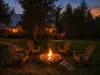 Outside fire pit to enjoy at night under the stars.