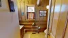 Lots of natural light flows into the bathroom.
