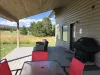 Patio seating and chairs to enjoy the beautiful weather.