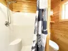 Storage is available above the toilet to store your belongings during your stay.