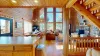View of the living and dining room from the kitchen.