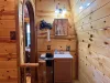 Shared sink and vanity in common space upstairs