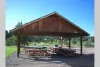 The picnic pavilions are great for family reunions at the Yellowstone Lux.