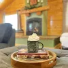 Have a cup of cocoa while enjoying the fire.