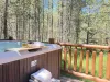 Relax in the hot tub after a long day outdoors.